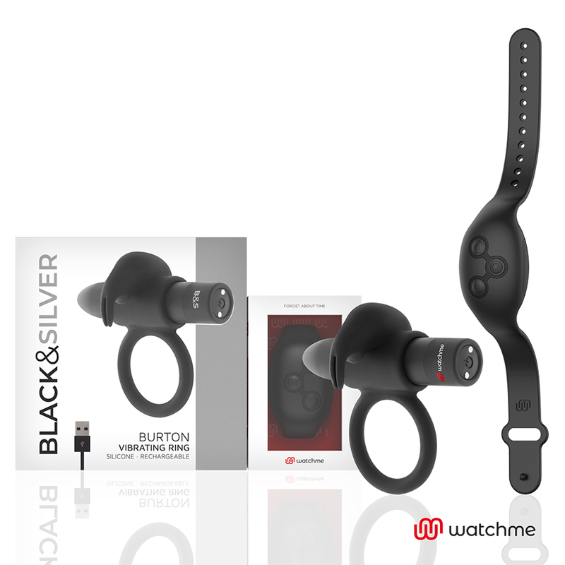 BLACK&SILVER - BURTON PENISRING-UHR MIT FERNBEDIENUNG