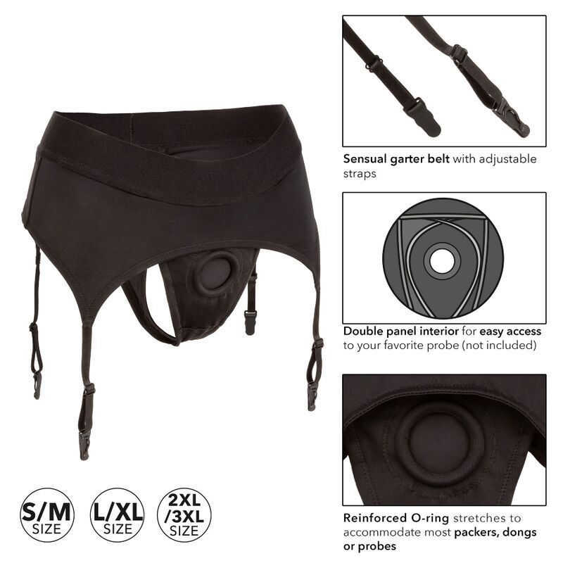 CALEXOTICS - BOUNDLESS TANGA MIT STRÜMPFEN S/M