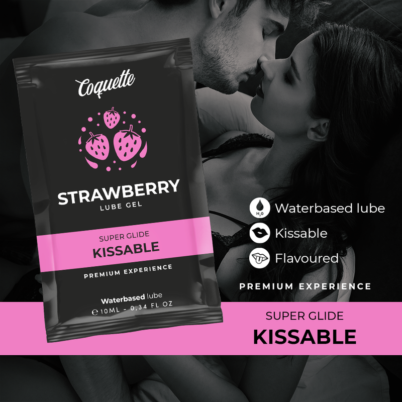 COQUETTE CHIC DESIRE - Kussbares Gleitgel auf Erdbeerwasserbasis Tasche 10 ml