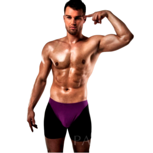 PASSION - BOXER 009 Lila/Schwarz erotische Dessous S/M