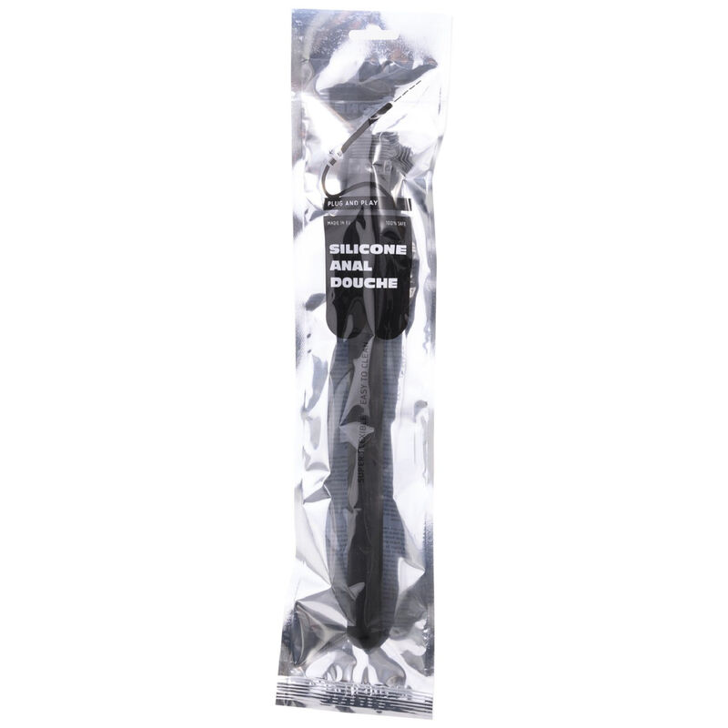 ALL BLACK - DUSCHE ANAL SILIKON MIT STOPPERSYSTEM 27 CM