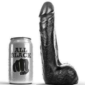 ALL BLACK - Weicher schwarzer realistischer Dildo 20 cm