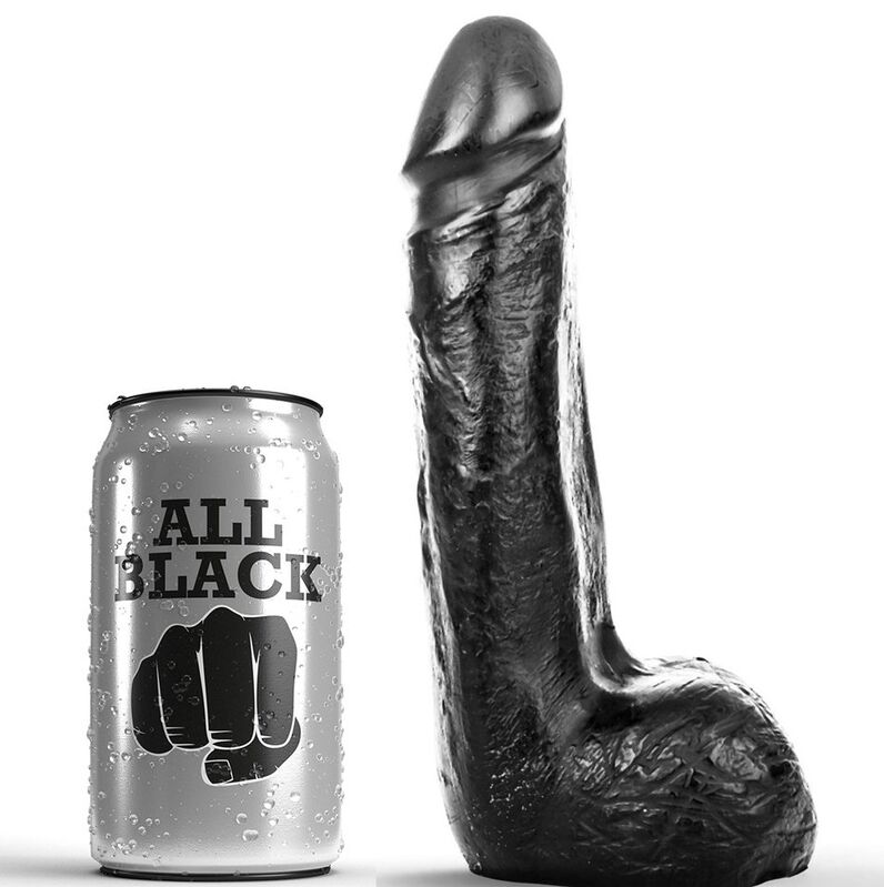 ALL BLACK - Weicher schwarzer realistischer Dildo 20 cm