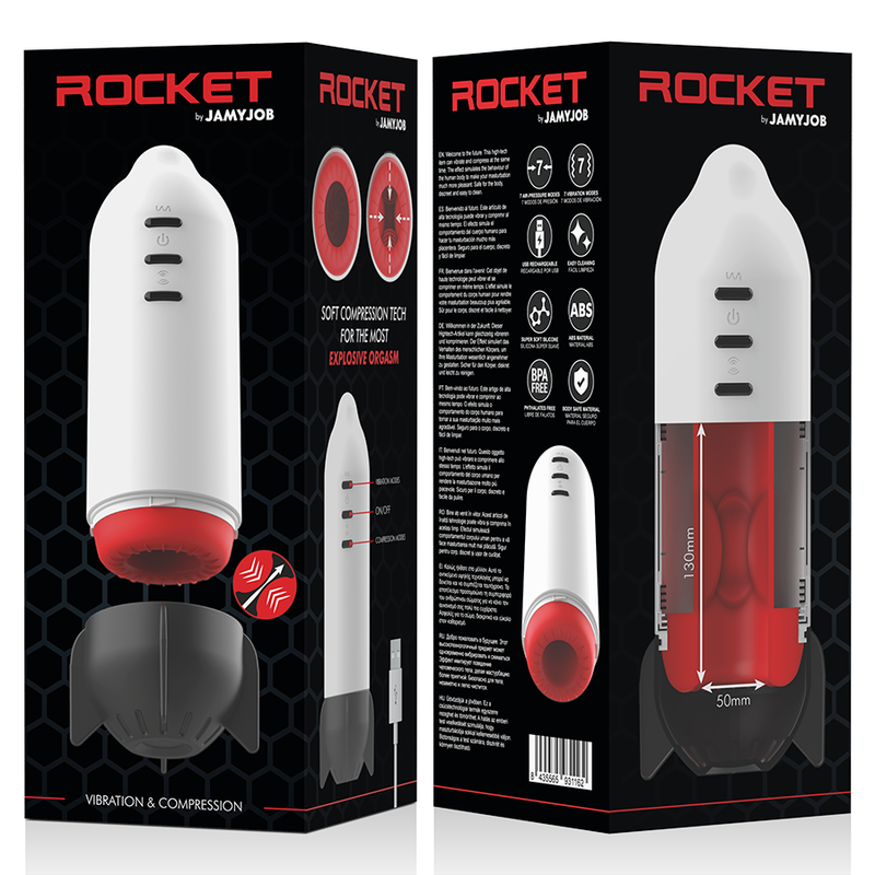 JAMYJOB - ROCKET MASTURBATOR mit sanfter Kompressionstechnik und Vibration