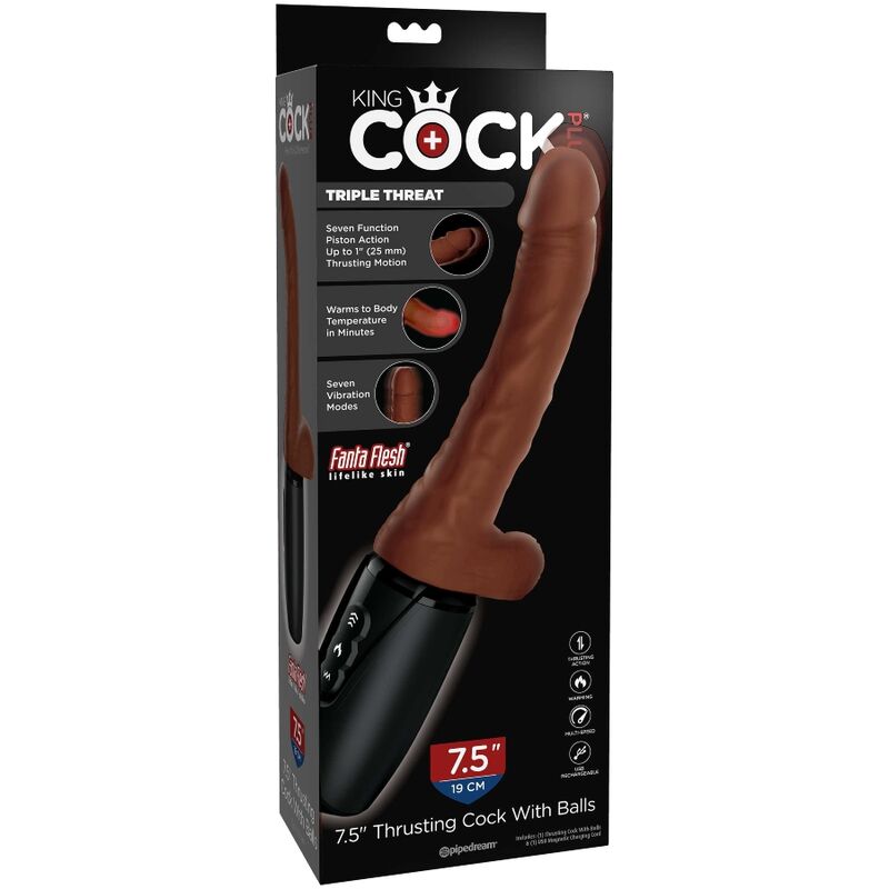 KING COCK - PLUS TRIPLE THREAT BRAUN