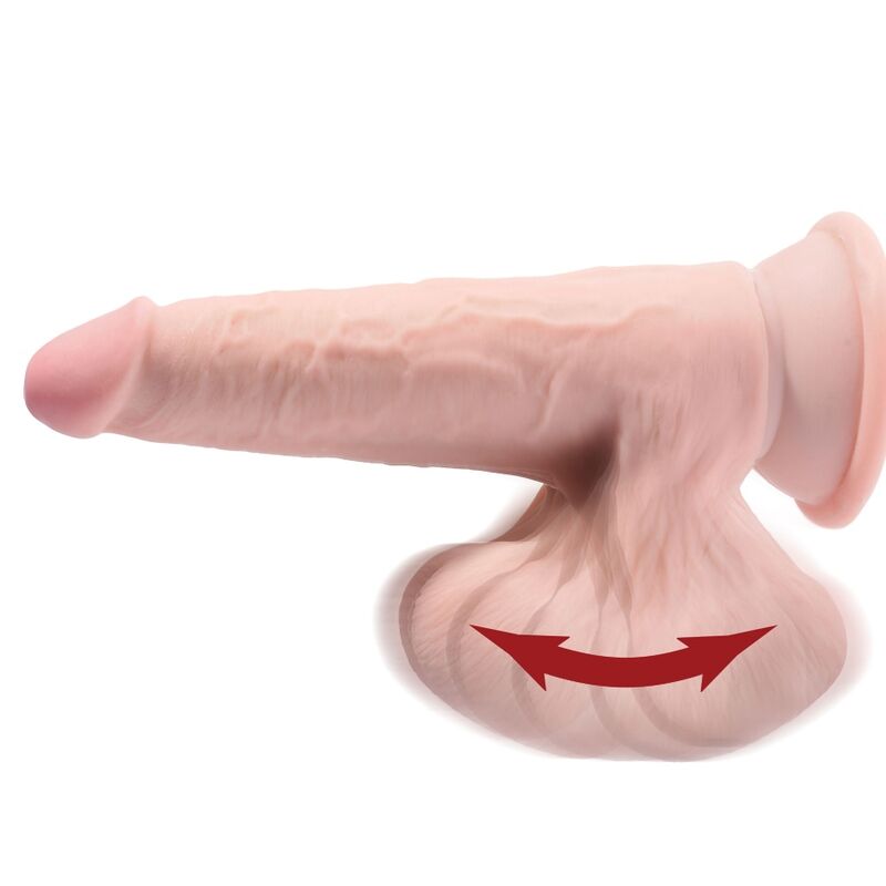 KING COCK - PLUS 3D DILDO MIT SCHWINGENDEN EIERN 24,5 CM HELLHAUT
