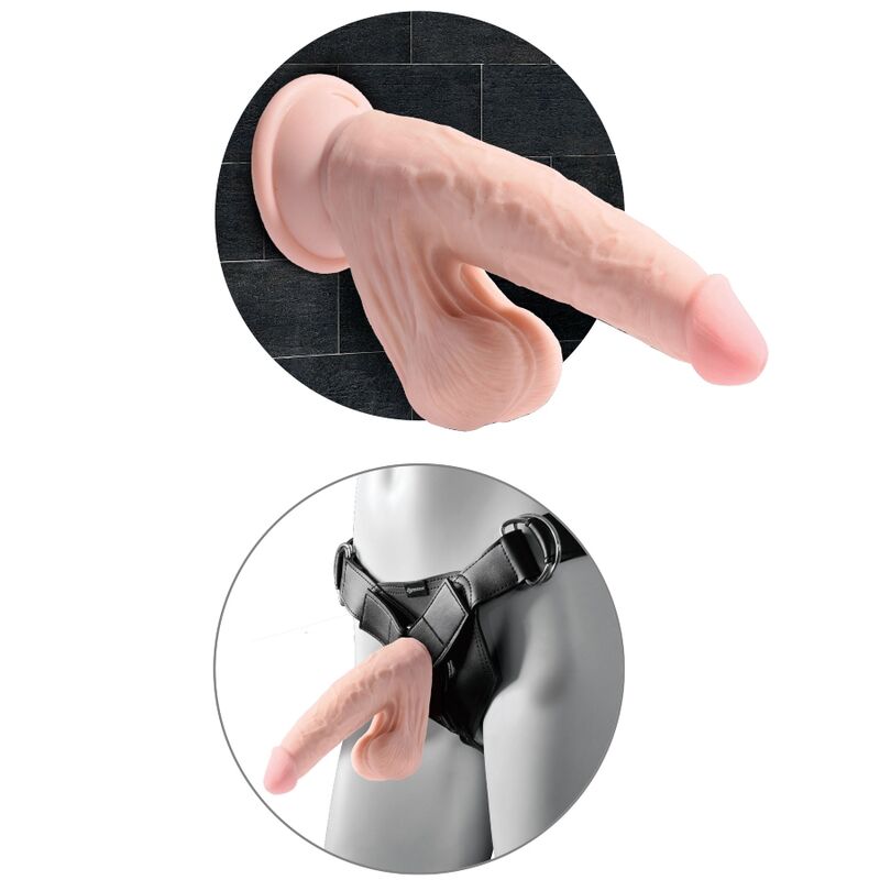 KING COCK - PLUS 3D DILDO MIT SCHWINGENDEN EIERN 24,5 CM HELLHAUT