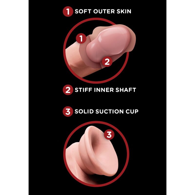 KING COCK - PLUS 3D DILDO MIT SCHWINGENDEN EIERN 20,3 CM