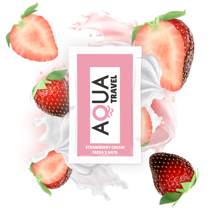AQUA TRAVEL - Wasserbasiertes Gleitgel mit Erdbeer-Creme-Geschmack 6 ml