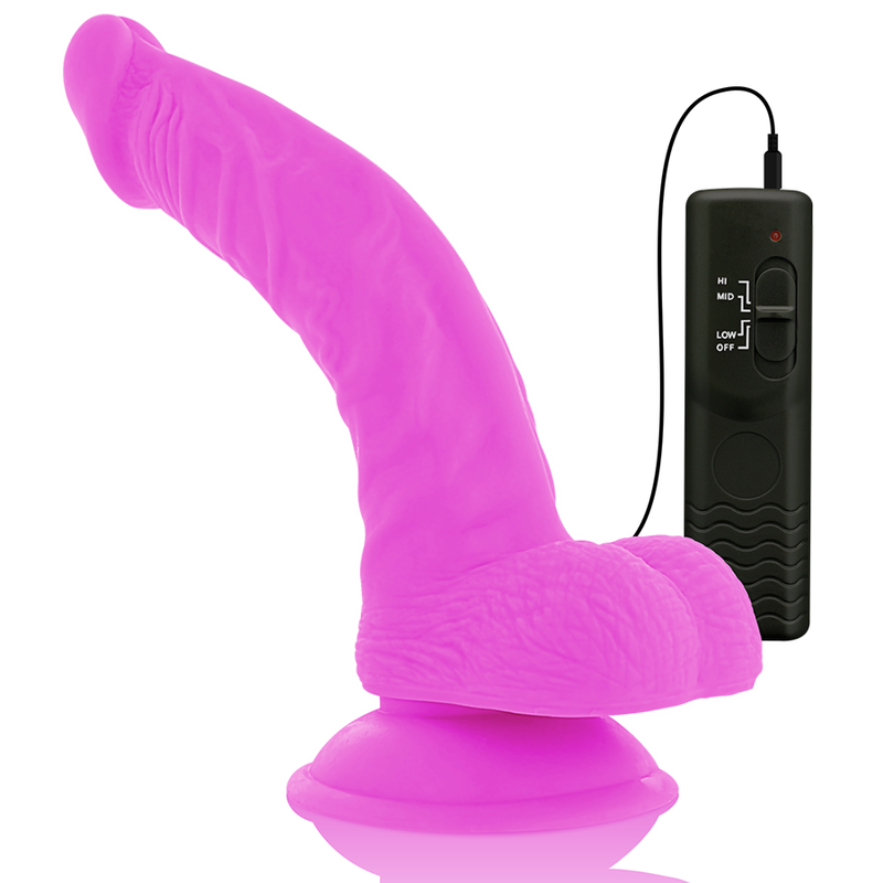 DIVERSIA - Flexibler vibrierender Dildo Lila 21,5 cm -O- 4,5 cm
