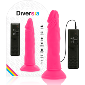DIVERSIA - Flexibler Dildo mit Vibration Rosa 23 cm -O- 4,3 cm