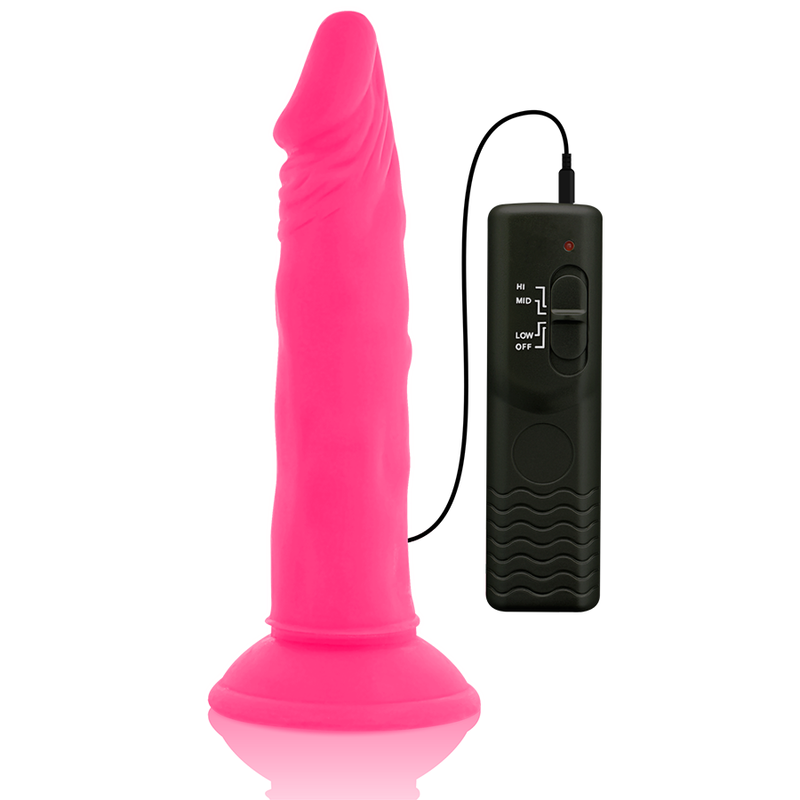 DIVERSIA - Flexibler Dildo mit Vibration Rosa 23 cm -O- 4,3 cm