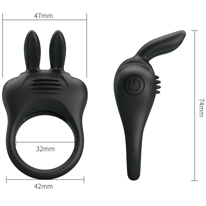 Der PRETTY LOVE - DAVION RABBIT VIBRATORRING vereint die aufregende Stimulation eines Vibratorrings mit der verführerischen Form eines Rabbit-Vibrators. Er sorgt für intensive Empfindungen und verlängert das Vergnügen für beide Partner. Mit seinen kraftvollen Vibrationen und der ergonomischen Gestaltung ist dieser Ring perfekt, um die Lust auf ein neues Level zu heben. Erlebe unvergessliche Momente voller Leidenschaft und Intimität!