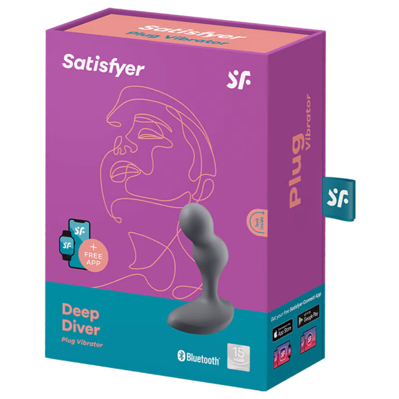 SATISFYER - DEEP DIVER VIBRATIONSPLUG APP GRAU