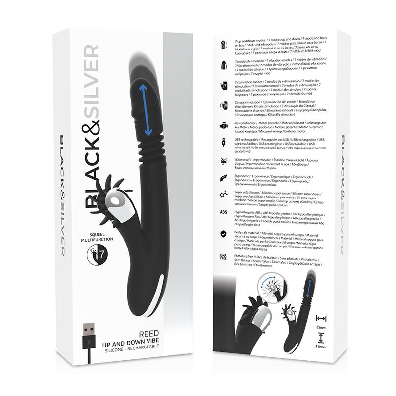 BLACK&SILVER - BUNNY REED UP & DOWN VIBRATOR