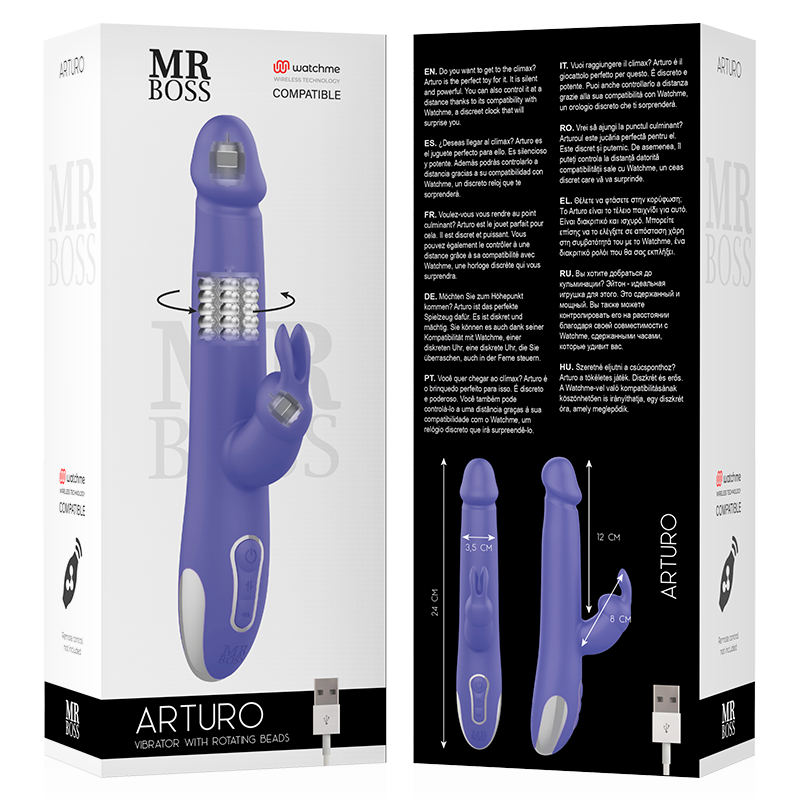 MR BOSS - ARTURO VIBRATOR & ROTATOR + WATCHME-FERNBEDIENUNG