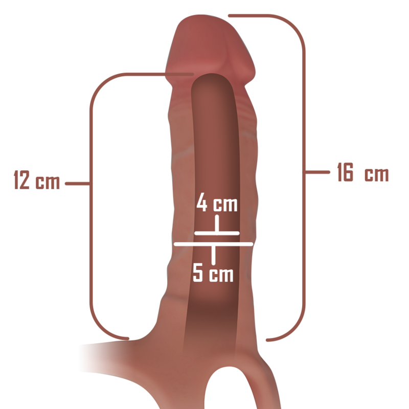 INTENSE - Hohlgerät mit Silikon-Dildo 16 x 3,5 cm