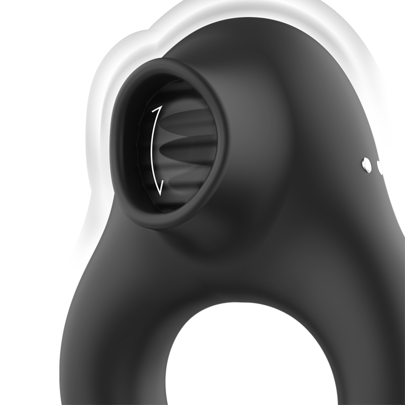 BLACK&SILVER - Vibrationsring aus Silikon, 3 Motoren, wiederaufladbar, Schwarz