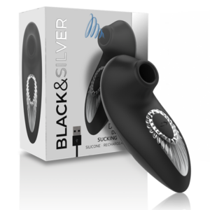 BLACK&SILVER - DRAKE DELUXE SAUG-VIBRATOR WIEDERAUFLADBAR SILIKON SCHWARZ
