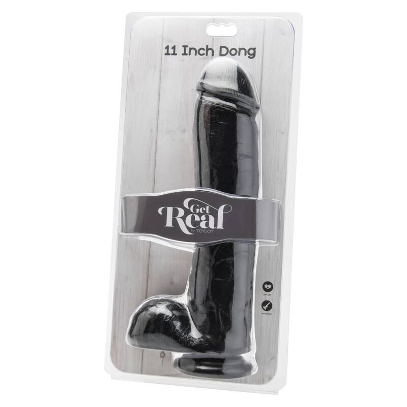 GET REAL - Dildo 28 cm mit schwarzen Eiern
