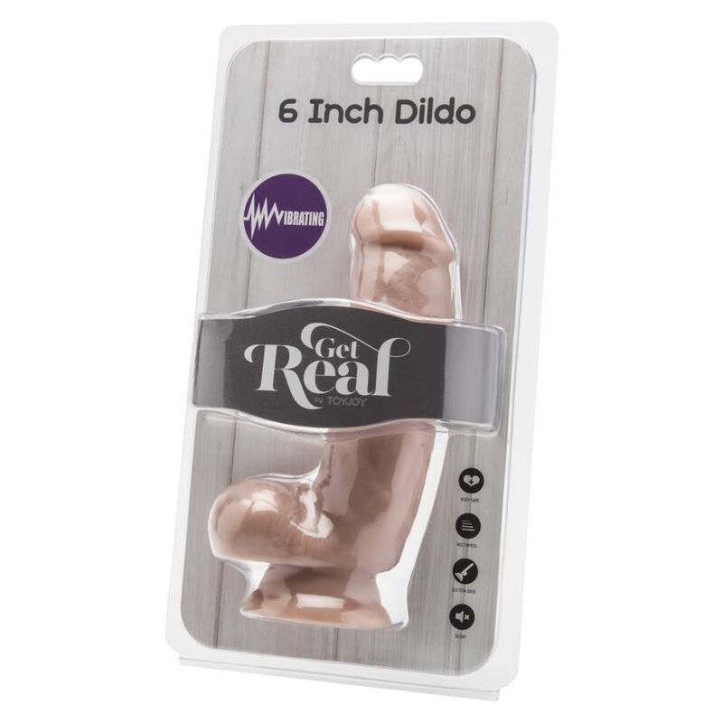 GET REAL - Dildo 12 cm mit Kugeln Vibrator Haut