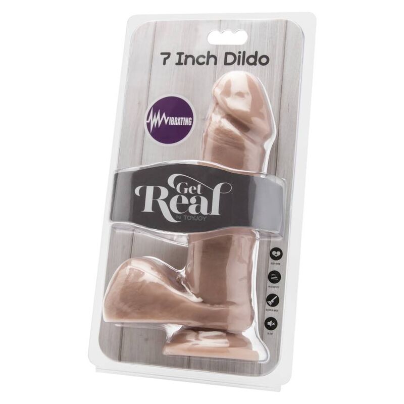 GET REAL - Dildo 18 cm mit Kugeln Vibrator Haut