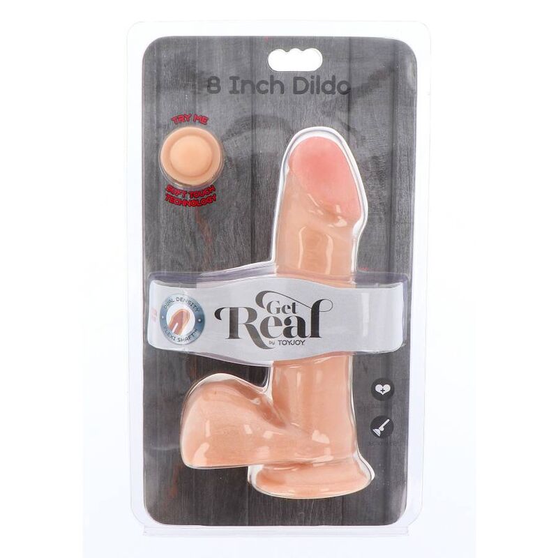 GET REAL - Dual Density Dildo 18 cm Eierschale