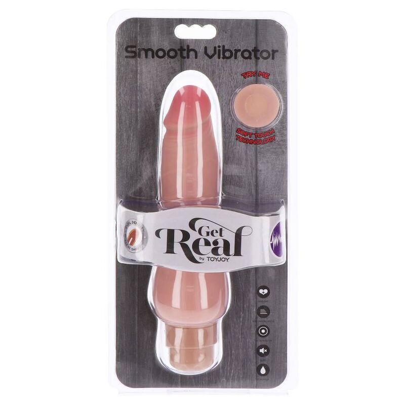 GET REAL - Glatter Vibrator mit Doppeldichte