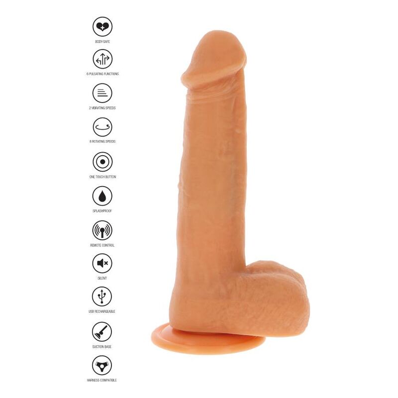 GET REAL - Rotierende Perlen, die Dildo-Haut vibrieren