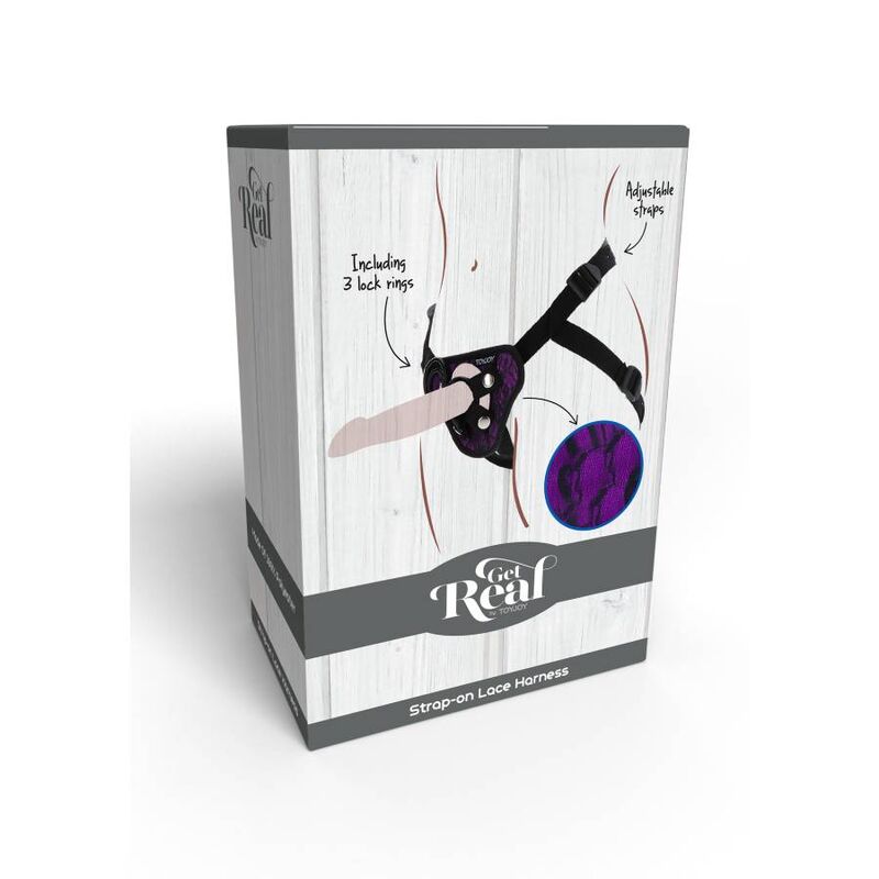 GET REAL - Strap-On-Spitzengeschirr Lila