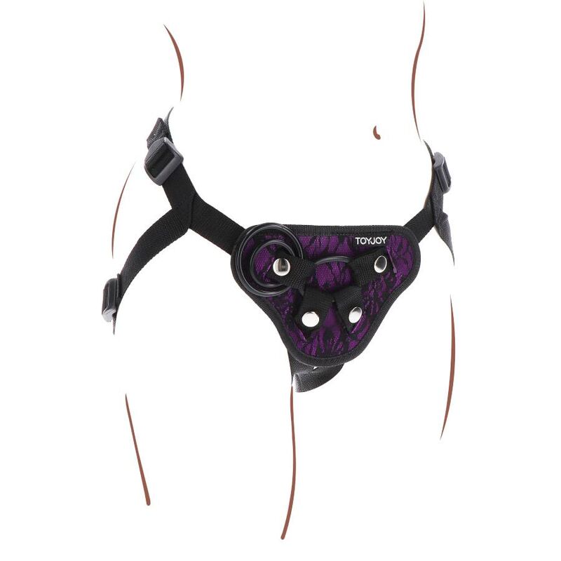 GET REAL - Strap-On-Spitzengeschirr Lila