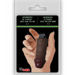 TALOKA - Fantastisches Feuerzeug in Form eines Penis in Mulatto, 100 % wiederaufladbar.