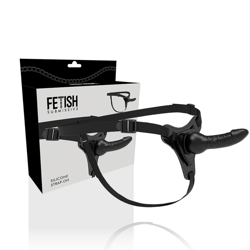 FETISH SUBMISSIVE HARNESS - Realistisches schwarzes Silikon 16 cm