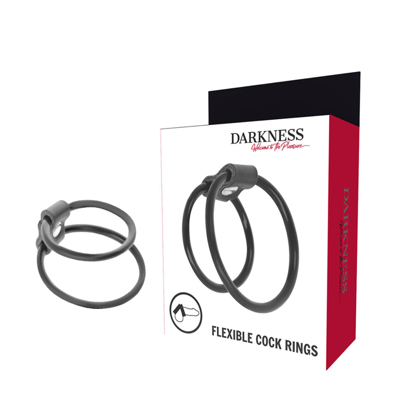 DARKNESS - Verstärkende Duo-Penisringe.