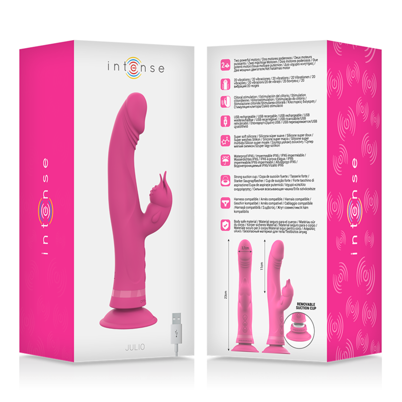INTENSE - JULIO RABBIT VIBRATOR Rosa Silikon
