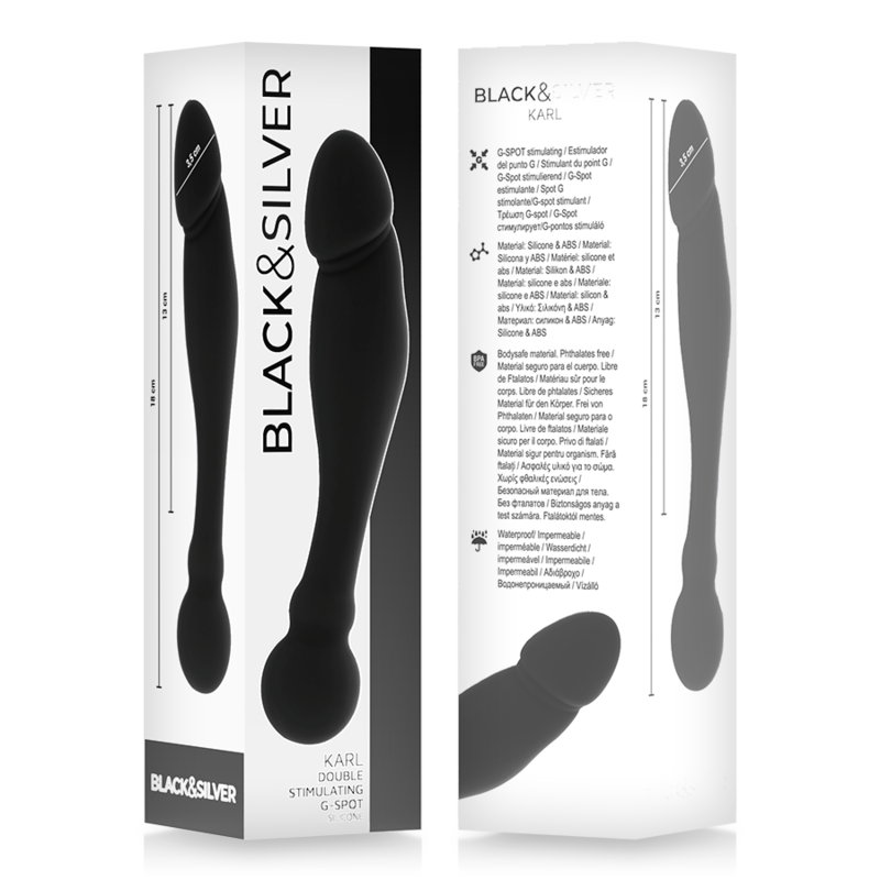 BLACK&SILVER - KARL G-Punkt-stimulierender Dildo 18 cm