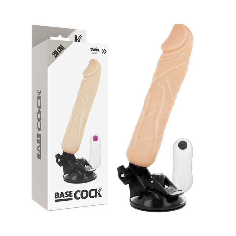 BASECOCK - Realistischer natürlicher Fernbedienungs-Vibrator 20 cm -O- 4 cm