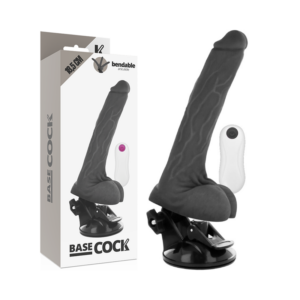 BASECOCK - Artikulierbarer Vibrator mit Fernbedienung Schwarz 18,5 cm -O- 4 cm
