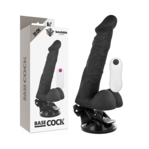 BASECOCK - Artikulierbarer Vibrator mit Fernbedienung Schwarz 20 cm -O- 4,5 cm