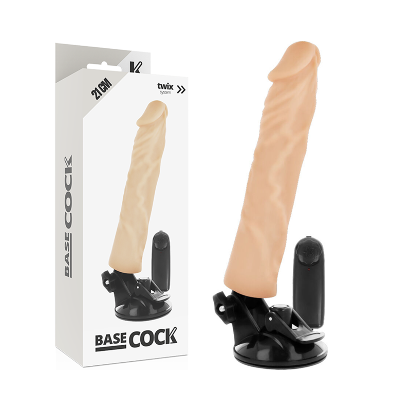 BASECOCK - Realistischer Vibrator mit Fernbedienung, natürliche 21 cm -O- 4 cm
