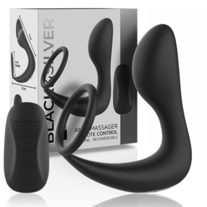 BLACK&SILVER - Analmassager mit Fernbedienung, wiederaufladbares Silikon Schwarz