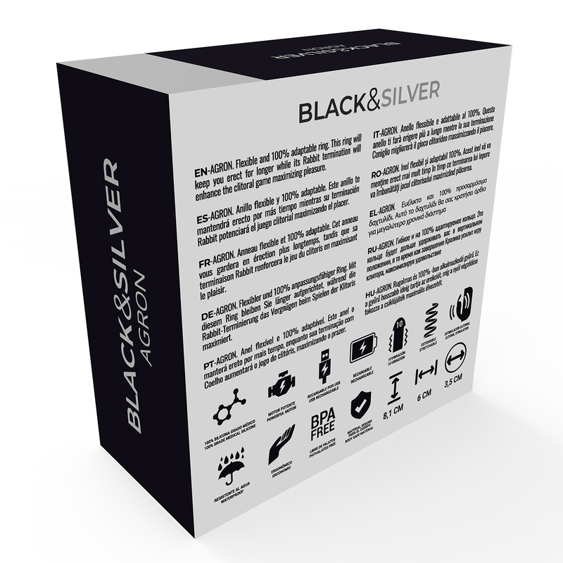 BLACK&SILVER - AGRON Penisring-Uhr mit Fernbedienung