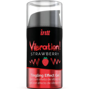 INTT - Kraftvolles intimstimulierendes flüssiges Vibrationsgel Erdbeere 15 ml