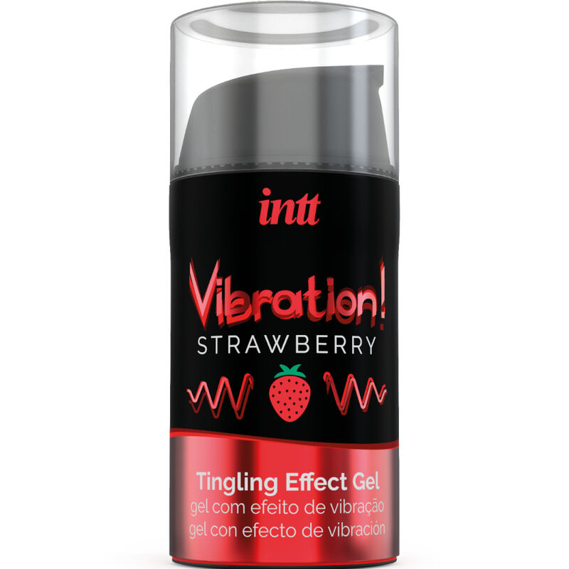 INTT - Kraftvolles intimstimulierendes flüssiges Vibrationsgel Erdbeere 15 ml
