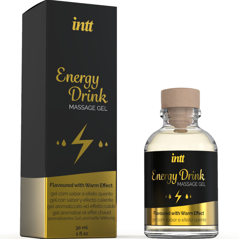 INTT MASSAGE & ORAL SEX - Massagegel mit aromatischem Energiedrink und Erwärmungseffekt
