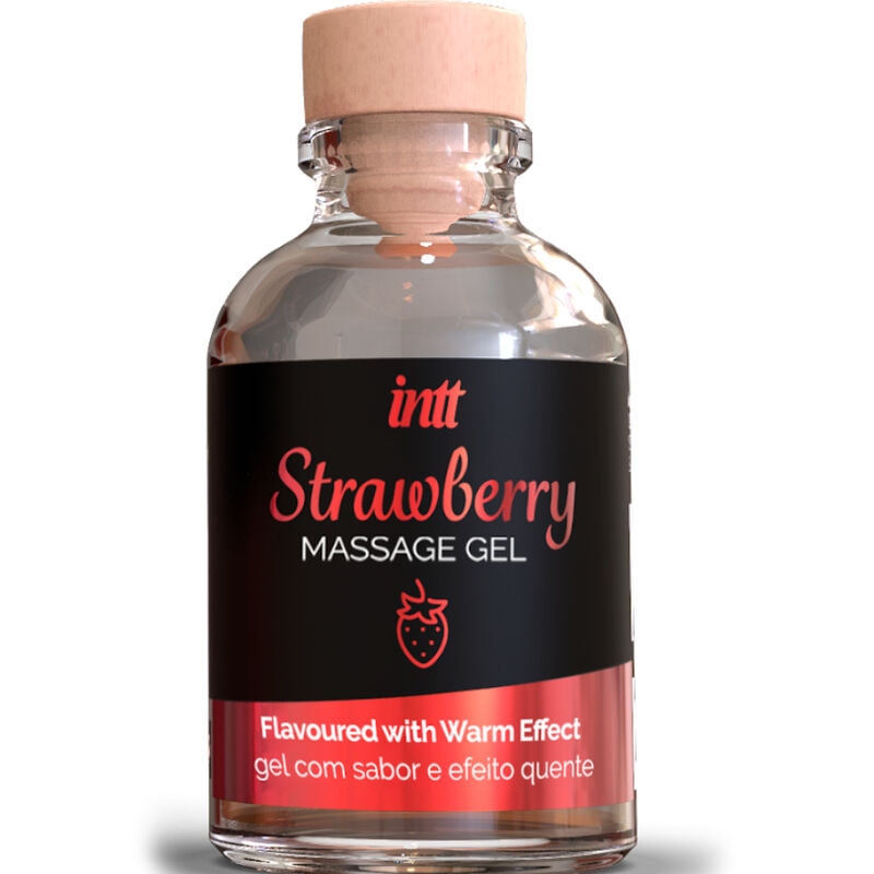 INTT MASSAGE & ORAL SEX - Massagegel mit heißem Effekt Erdbeergeschmack