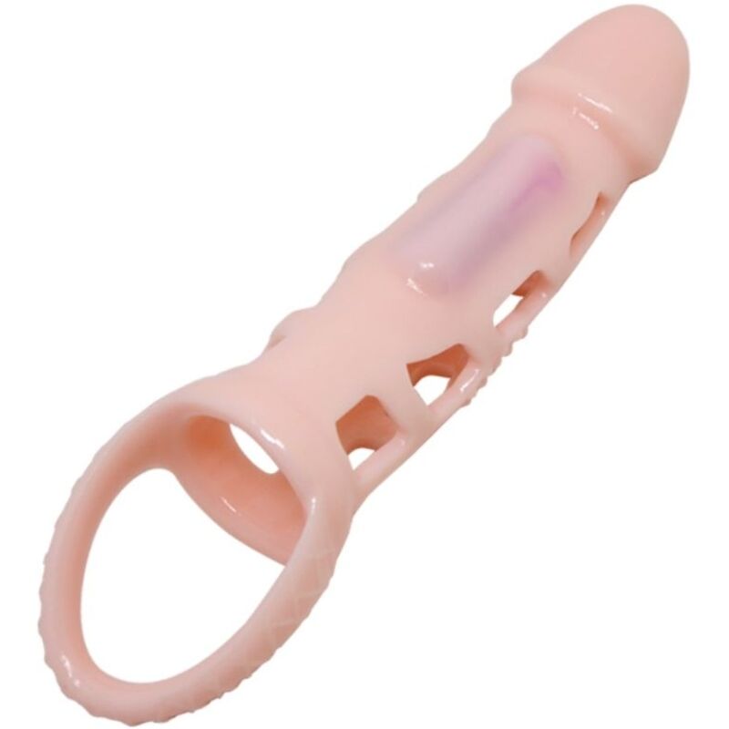 PRETTY LOVE - HARRISON Penisverlängerungshülle mit Vibration und Riemen 13,5 cm