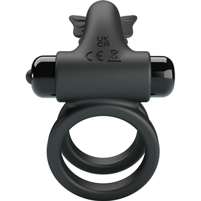 PRETTY LOVE - Doppelt-Vibrationsring mit schwarzem Stimulator