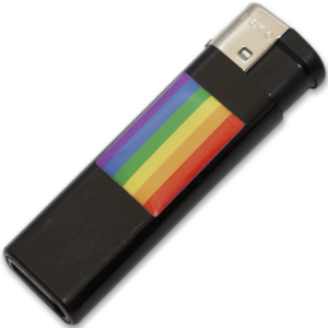 PRIDE - Feuerzeug Schwarz mit LGBT-Flagge