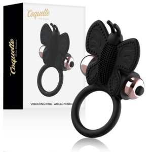 COQUETTE CHIC DESIRE - Penisring Schmetterling mit Vibrator Schwarz/Gold